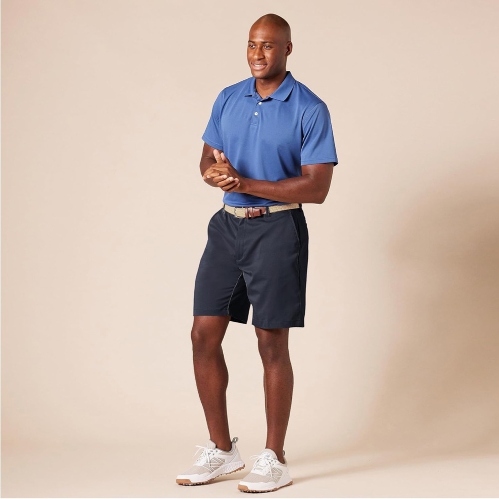 NWT Amazon Essentials Men's Classic-Fit Stretch Golf Shorts in Navy